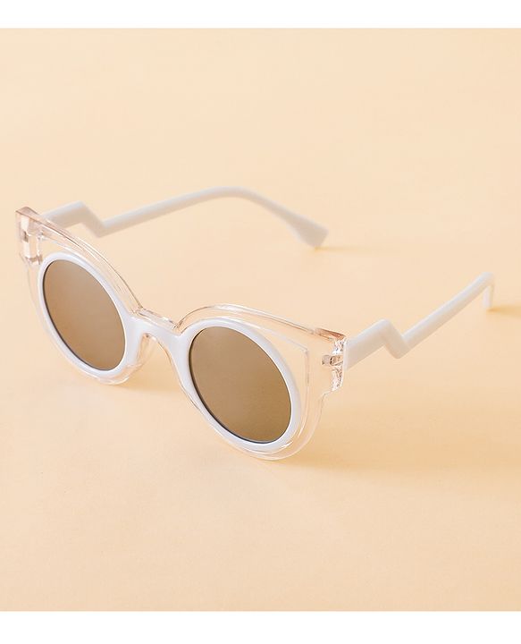 Babyhug Solid Coloured Sunglasses - White & Silver