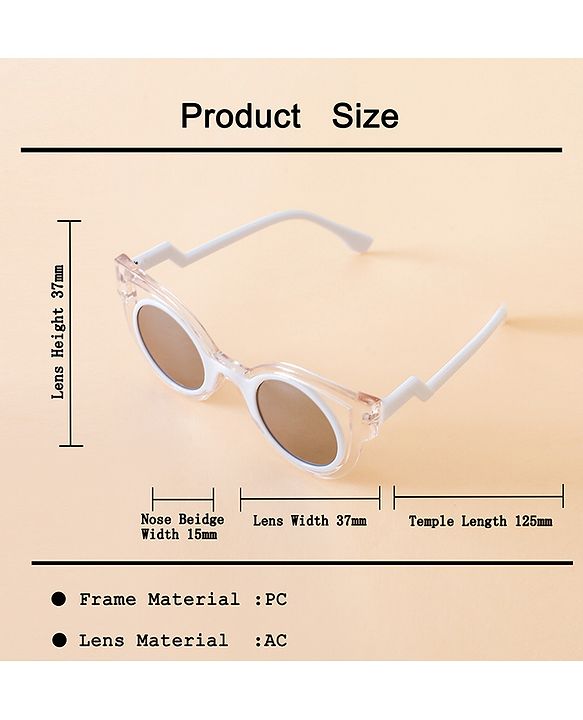 Babyhug Solid Coloured Sunglasses - White & Silver