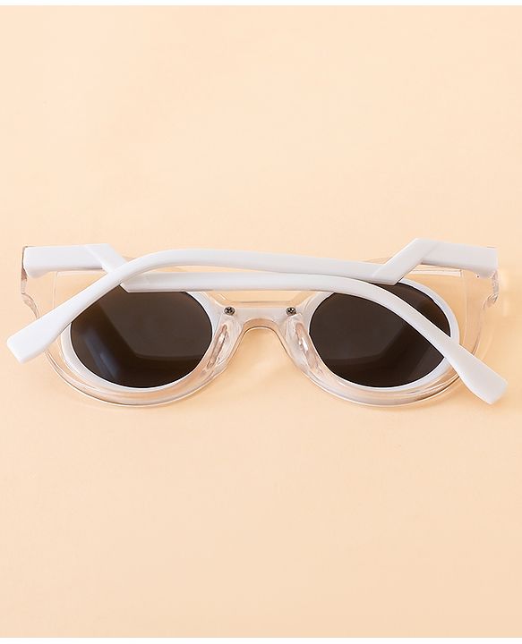 Babyhug Solid Coloured Sunglasses - White & Silver