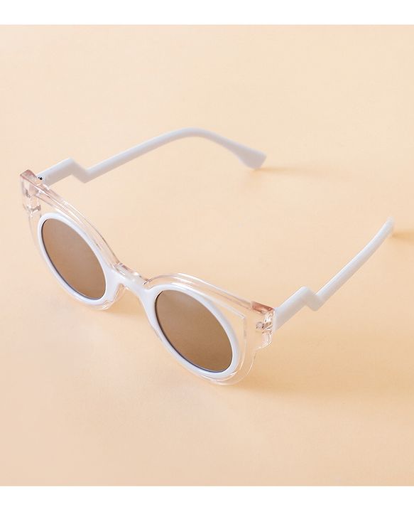 Babyhug Solid Coloured Sunglasses - White & Silver