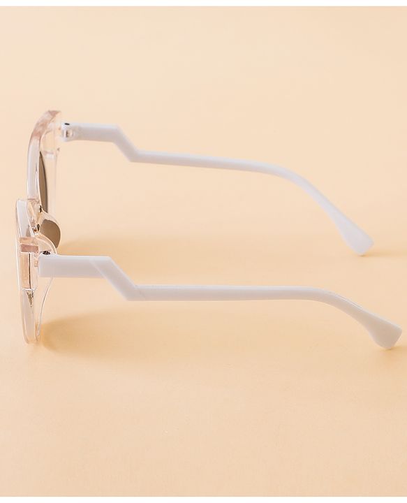 Babyhug Solid Coloured Sunglasses - White & Silver
