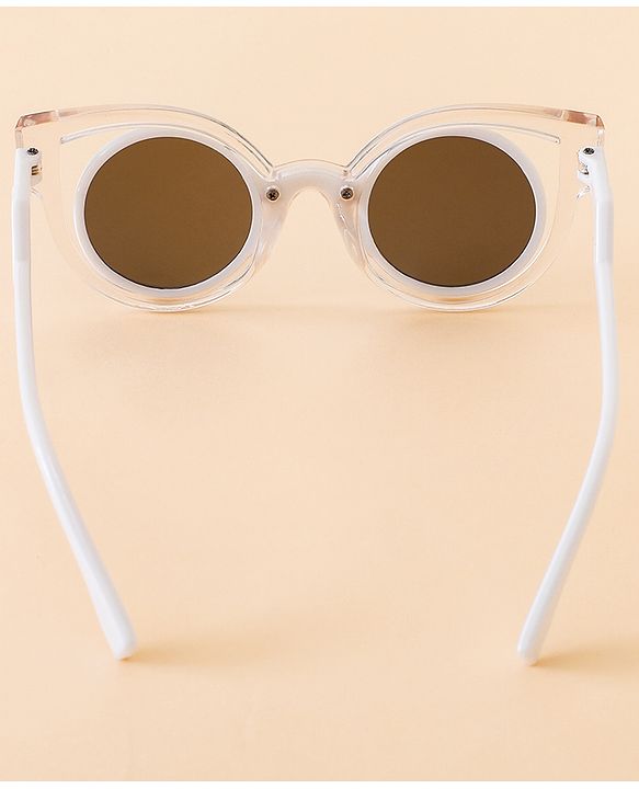 Babyhug Solid Coloured Sunglasses - White & Silver
