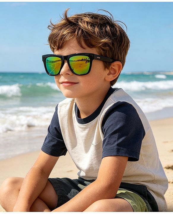Babyhug Free Size Solid Color Sunglasses - Black & Red