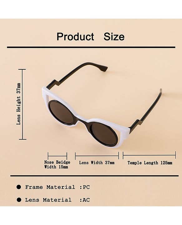 Babyhug Free Size Solid Color Sunglasses - Black & White