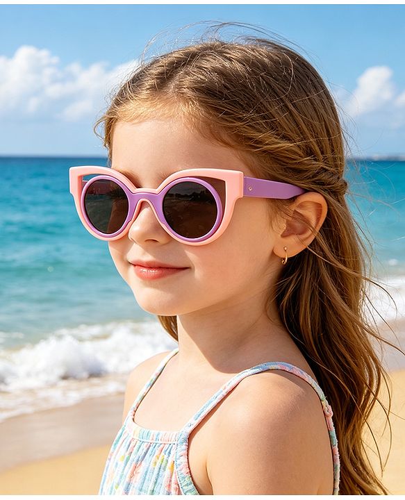 Babyhug Free Size Solid Color Sunglasses - Black & White