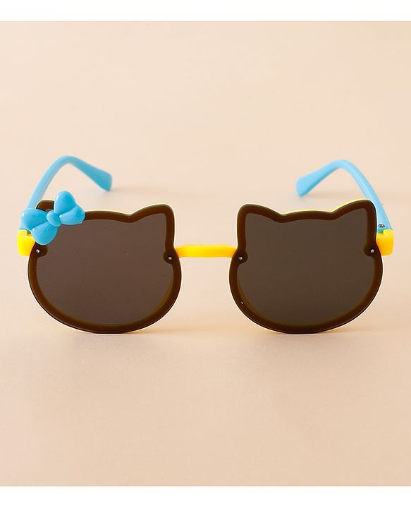 Babyhug Solid Coloured Sunglasses With Bow Applique - Black & Blue