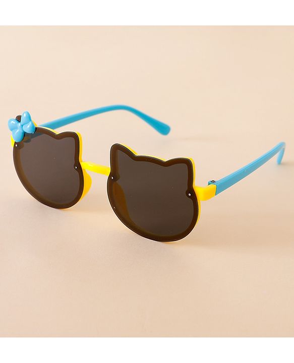 Babyhug Solid Coloured Sunglasses With Bow Applique - Black & Blue