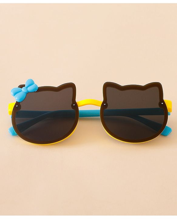 Babyhug Solid Coloured Sunglasses With Bow Applique - Black & Blue