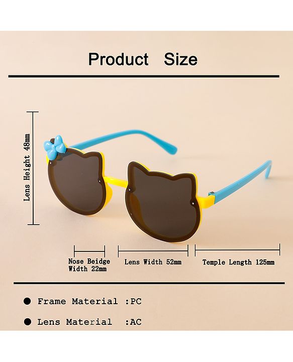 Babyhug Solid Coloured Sunglasses With Bow Applique - Black & Blue