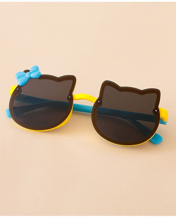 Babyhug Solid Coloured Sunglasses With Bow Applique - Black & Blue