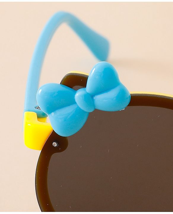 Babyhug Solid Coloured Sunglasses With Bow Applique - Black & Blue