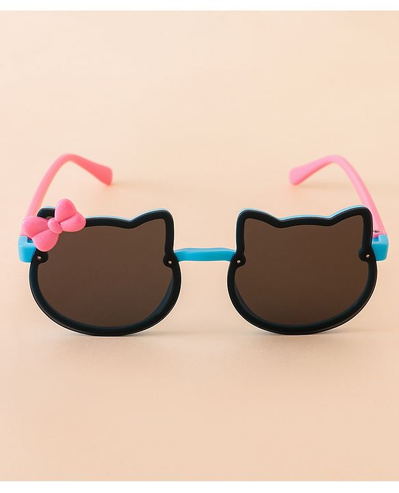 Babyhug Solid Coloured Sunglasses With Bow Applique - Black & Blue