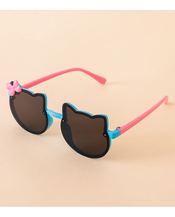 Babyhug Solid Coloured Sunglasses With Bow Applique - Black & Blue