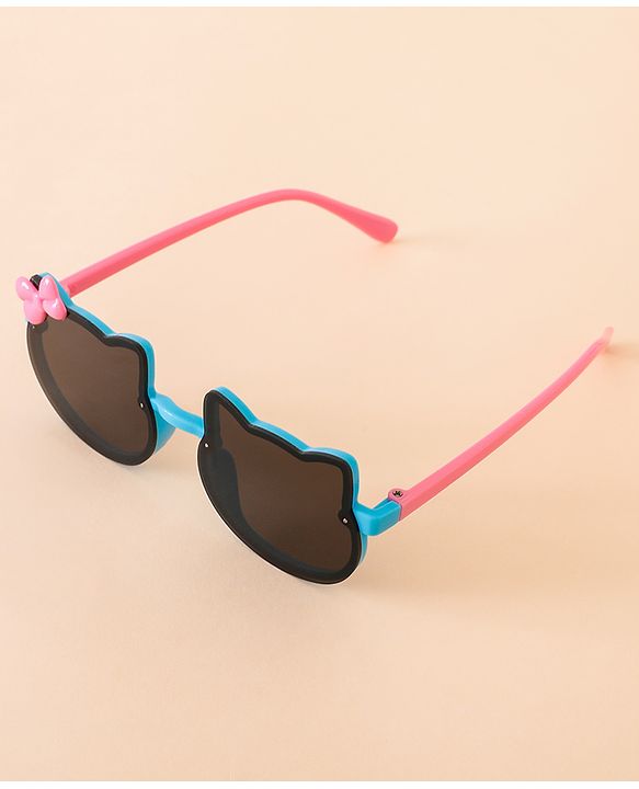 Babyhug Solid Coloured Sunglasses With Bow Applique - Black & Blue