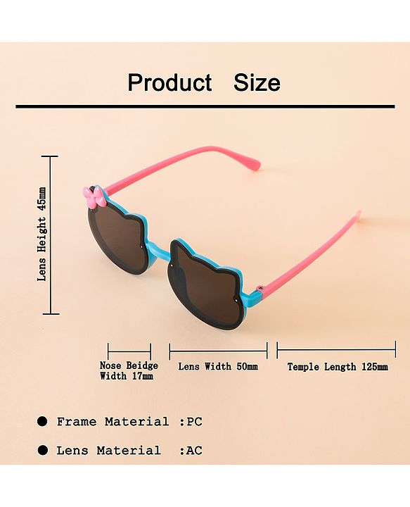 Babyhug Solid Coloured Sunglasses With Bow Applique - Black & Blue