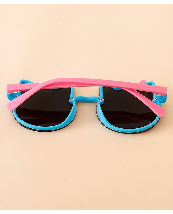 Babyhug Solid Coloured Sunglasses With Bow Applique - Black & Blue