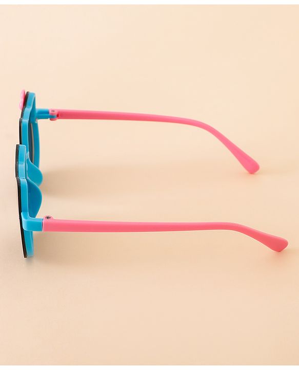Babyhug Solid Coloured Sunglasses With Bow Applique - Black & Blue
