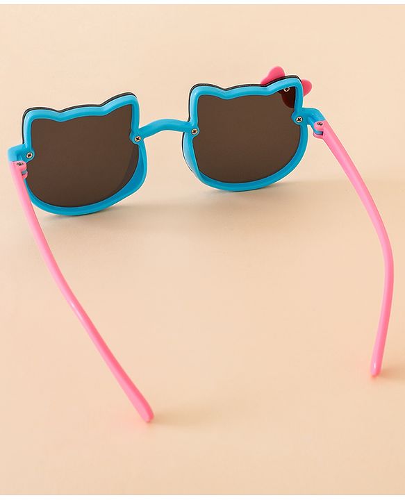 Babyhug Solid Coloured Sunglasses With Bow Applique - Black & Blue
