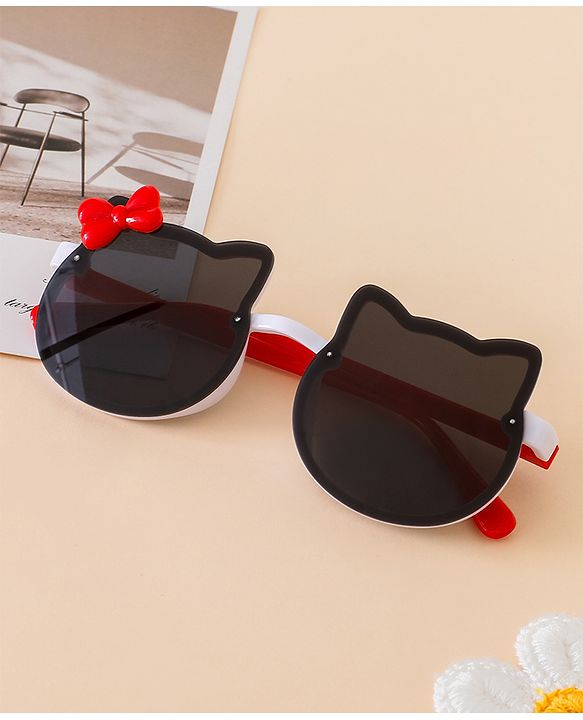 Babyhug Solid Coloured Sunglasses With Bow Applique - Black & Blue