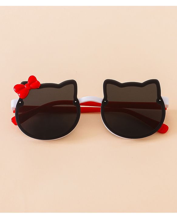 Babyhug Solid Coloured Sunglasses With Bow Applique - Black & Blue
