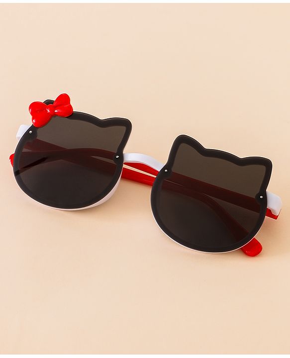 Babyhug Solid Coloured Sunglasses With Bow Applique - Black & Blue