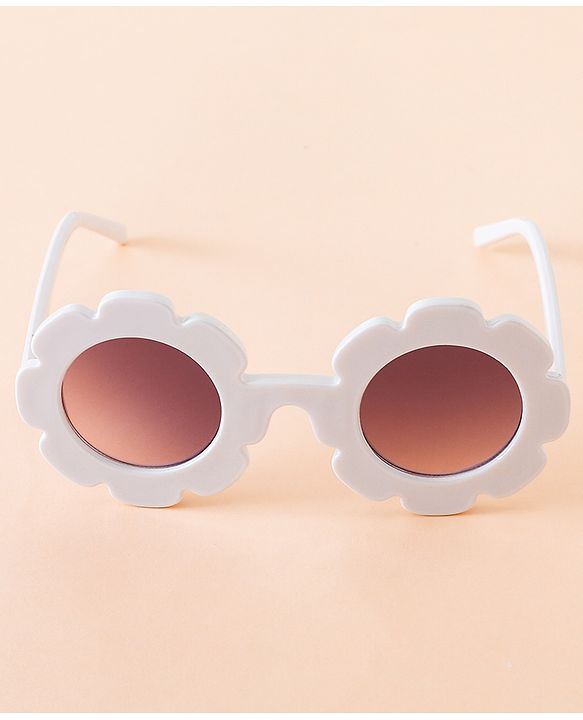 Babyhug Free Size Solid Color Floral Shaped Sunglasses - Red