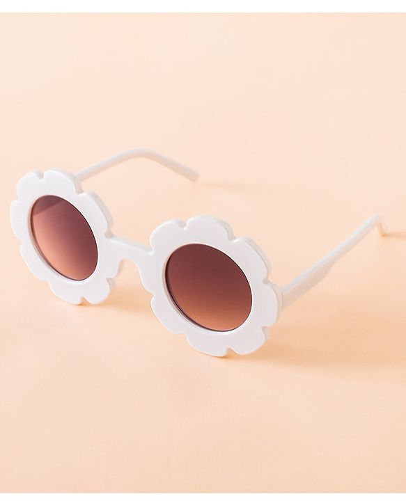 Babyhug Free Size Solid Color Floral Shaped Sunglasses - Red