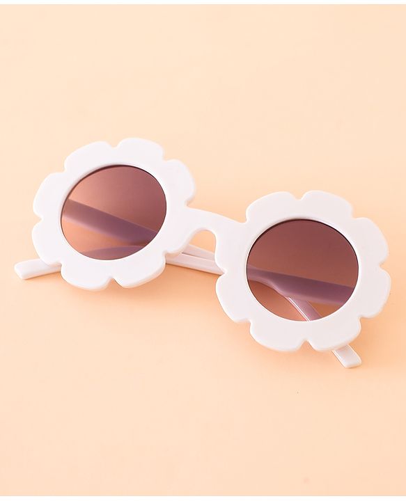 Babyhug Free Size Solid Color Floral Shaped Sunglasses - Red