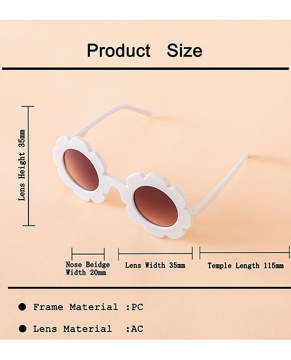 Babyhug Free Size Solid Color Floral Shaped Sunglasses - Red