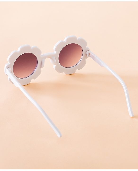 Babyhug Free Size Solid Color Floral Shaped Sunglasses - Red