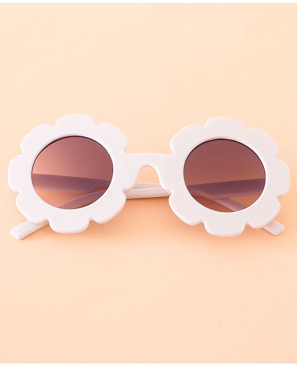 Babyhug Free Size Solid Color Floral Shaped Sunglasses - Red