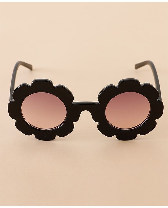 Babyhug Free Size Solid Color Floral Shaped Sunglasses - Red