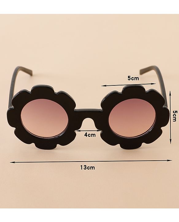 Babyhug Free Size Solid Color Floral Shaped Sunglasses - Red