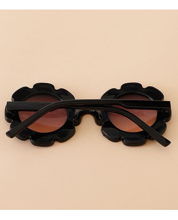 Babyhug Free Size Solid Color Floral Shaped Sunglasses - Red