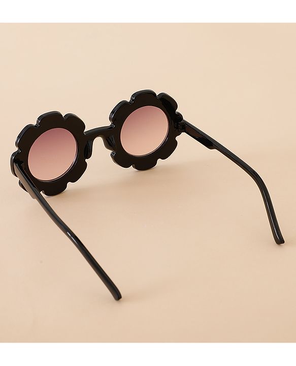 Babyhug Free Size Solid Color Floral Shaped Sunglasses - Red