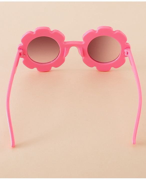 Babyhug Free Size Solid Color Floral Shaped Sunglasses - Red