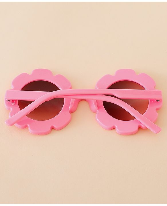 Babyhug Free Size Solid Color Floral Shaped Sunglasses - Red