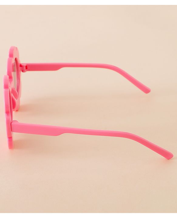 Babyhug Free Size Solid Color Floral Shaped Sunglasses - Red