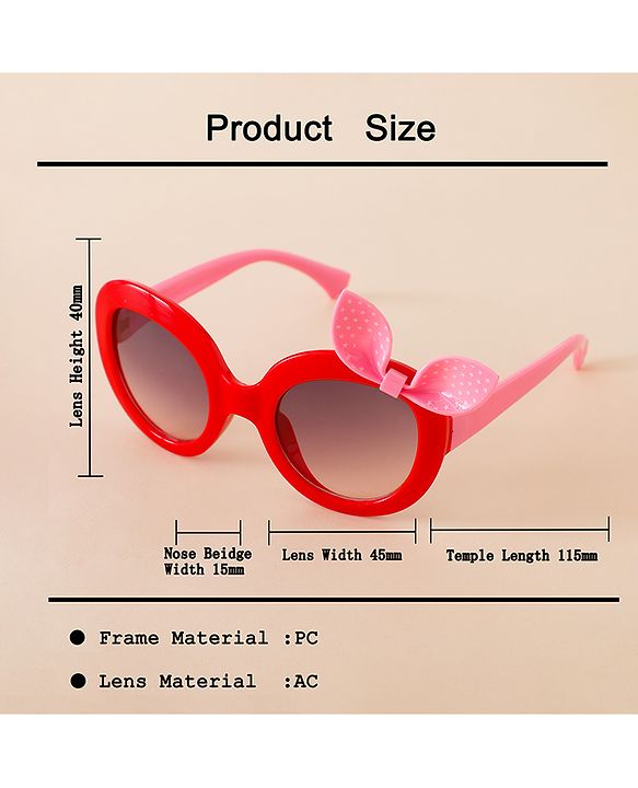 Babyhug Solid Coloured Sunglasses With Bow Applique - Black & Red