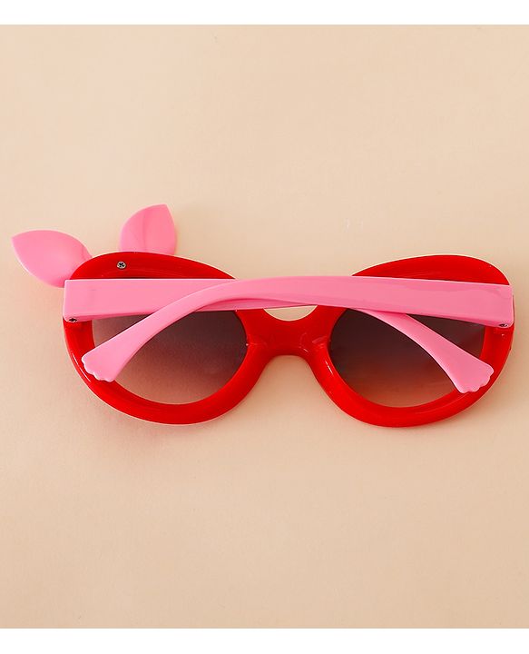 Babyhug Solid Coloured Sunglasses With Bow Applique - Black & Red