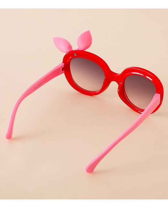 Babyhug Solid Coloured Sunglasses With Bow Applique - Black & Red