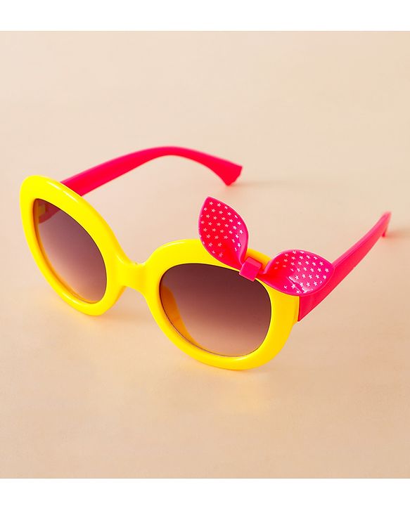 Babyhug Solid Coloured Sunglasses With Bow Applique - Black & Red