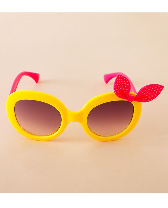 Babyhug Solid Coloured Sunglasses With Bow Applique - Black & Red