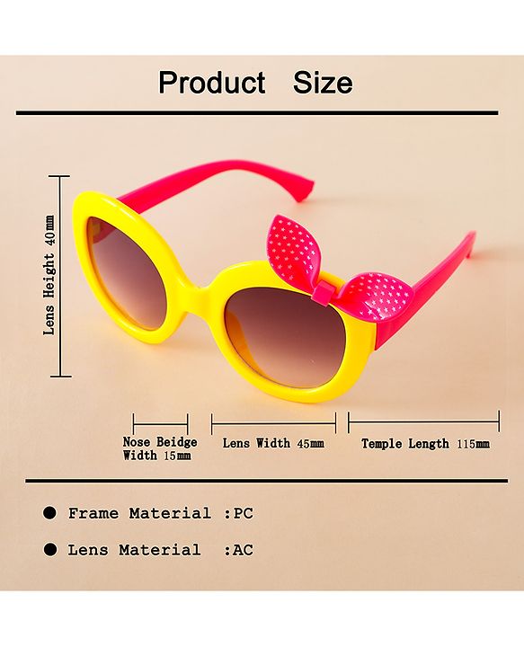 Babyhug Solid Coloured Sunglasses With Bow Applique - Black & Red