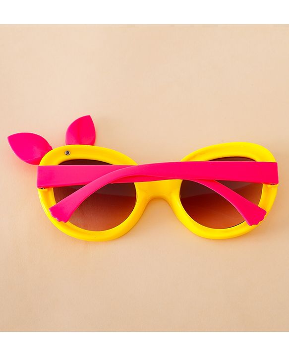 Babyhug Solid Coloured Sunglasses With Bow Applique - Black & Red