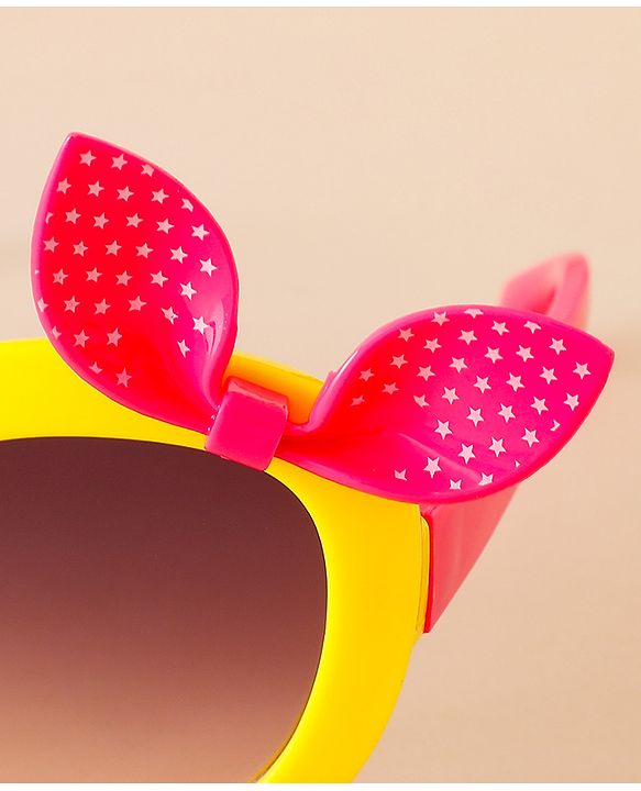 Babyhug Solid Coloured Sunglasses With Bow Applique - Black & Red
