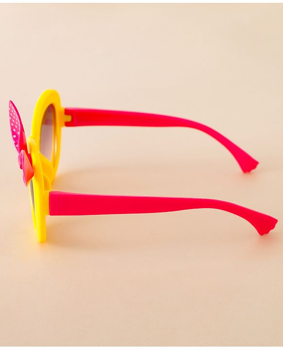 Babyhug Solid Coloured Sunglasses With Bow Applique - Black & Red