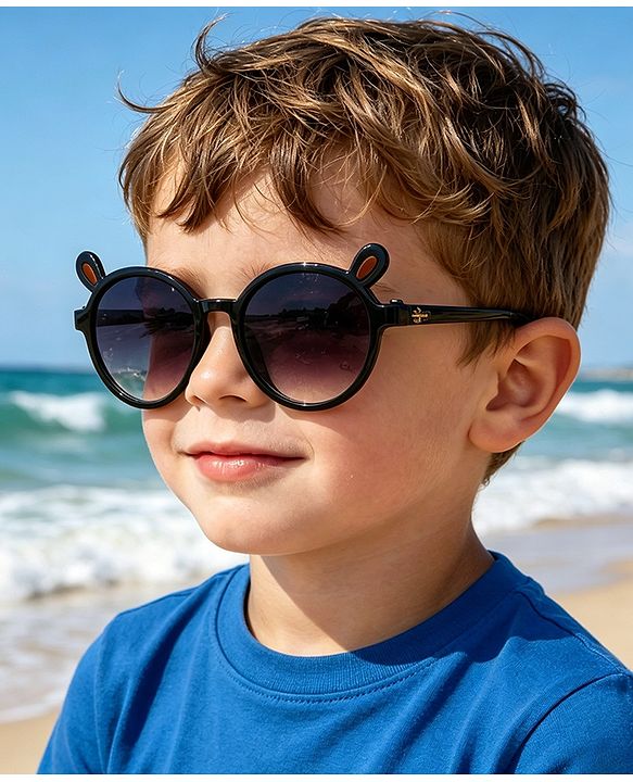 Babyhug Solid Coloured Sunglasses With Applique - Black