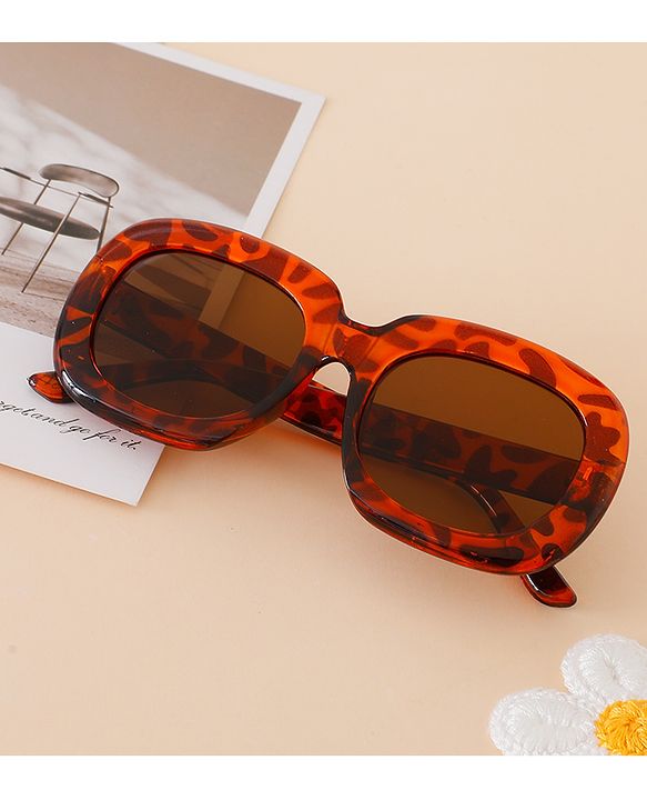Babyhug Free Size Leopard Print Sunglasses  - Brown