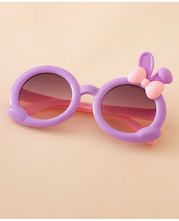 Babyhug Solid Coloured  Sunglasses With Applique - Purple